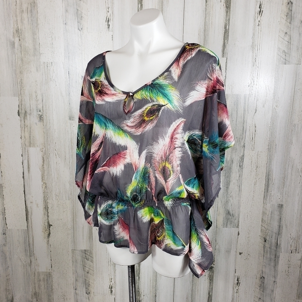 Bar lll sheer feather top size small